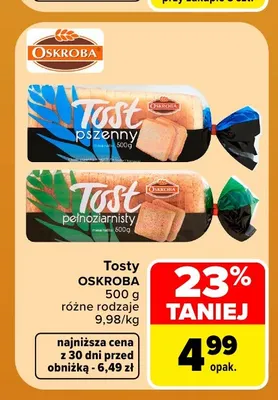 Chleb tostowy pszenny Oskroba promocja w Carrefour