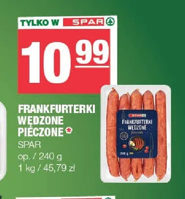 Frankfurterki wędzone pieczone SPAR promocja w SPAR