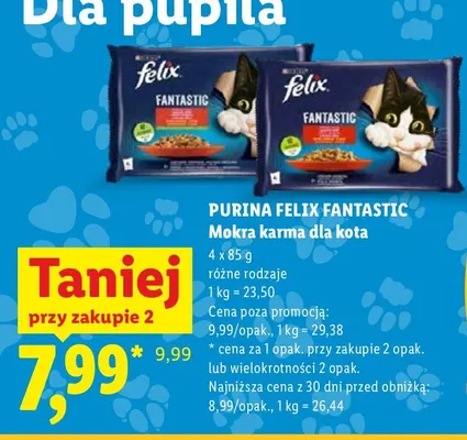 Mokra karma dla kota Purina Felix Fantastic promocja w Lidl