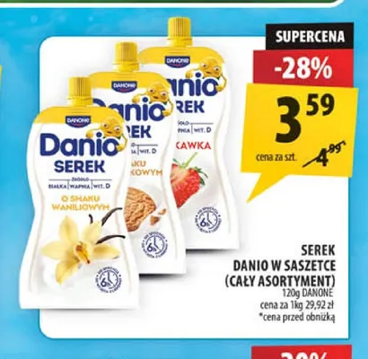 Serek Danio w saszetce Danone promocja w Arhelan