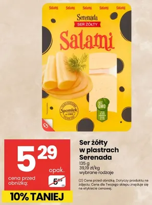 Ser żółty w plastrach Serenada promocja w Delikatesy Centrum