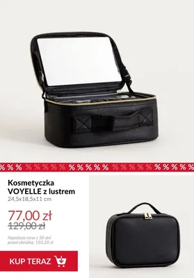 Kosmetyczka Voyelle z lustrem 24,5x18,5x11 cm promocja w Homla