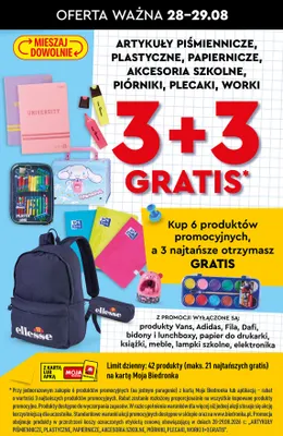 Artykuły piśmiennicze plastyczne papiernicze akcesoria szkolne piórniki plecaki worki promocja w Biedronka