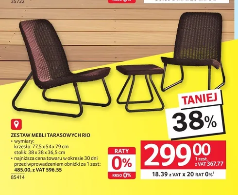 Zestaw mebli tarasowych Rio promocja w Selgros