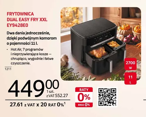 Frytownica Dual Easy Fry Xxl EY9428E0 Tefal promocja w Selgros