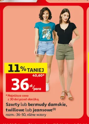 Szorty damskie jeansowe Inextenso promocja w Auchan