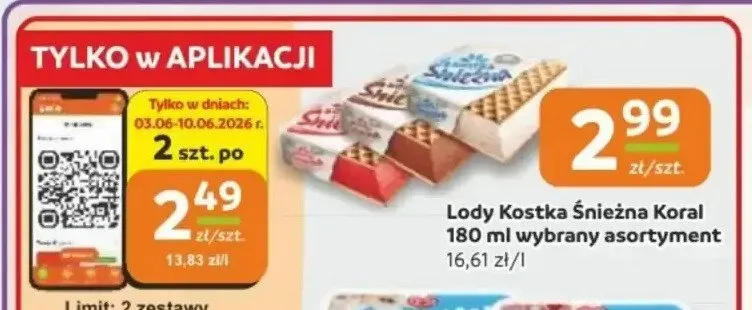Lody Kostka Śnieżna Koral promocja w Gama