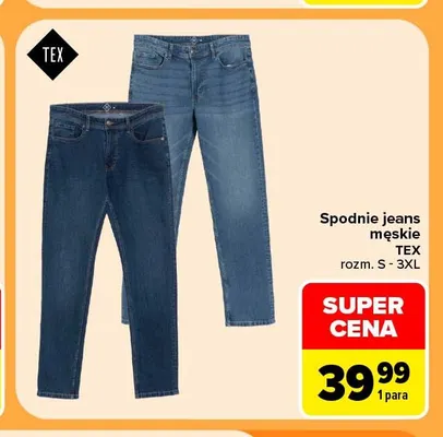 Spodnie jeans męskie TEX promocja w Carrefour