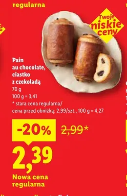 Pain au chocolate ciastko z czekoladą promocja w Lidl