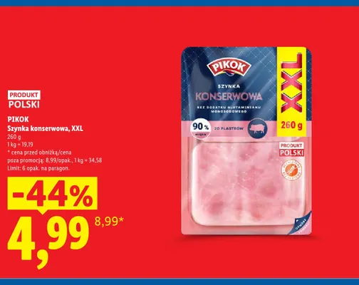 Szynka konserwowa XXL Pikok promocja w Lidl