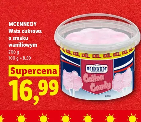 Wata cukrowa o smaku waniliowym Mcennedy promocja w Lidl