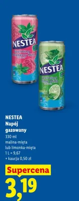 Napój gazowany Nestea Sparkling limonka-mięta promocja w Lidl