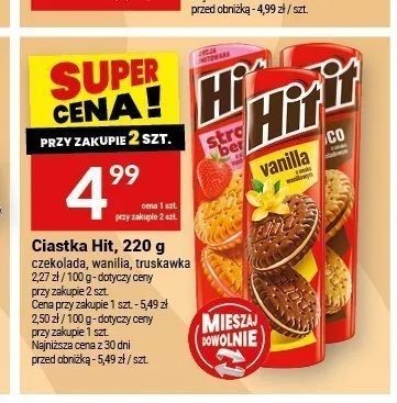 Ciastka Hit czekolada promocja w Twój Market