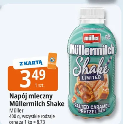 Napój mleczny Müllermilch Shake Limited Salted Caramel Pretzel Taste promocja w Leclerc