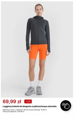Legginsy kolarki do biegania szybkoschnące damskie 4F promocja w 4F