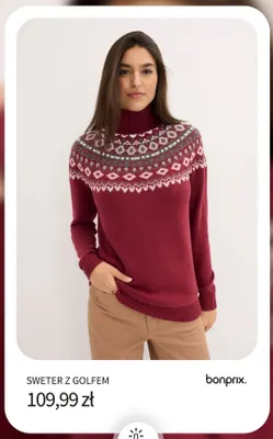 Sweter z golfem Bonprix promocja w bonprix