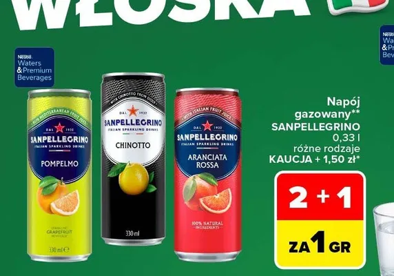 Napój gazowany Sanpellegrino Aranciata Rossa promocja w Carrefour