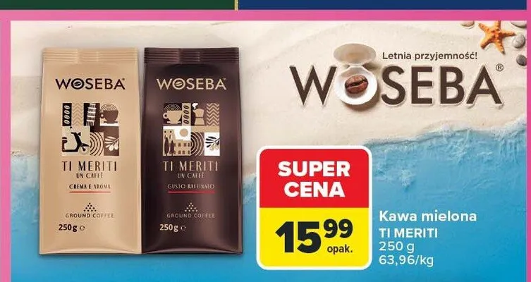 Kawa mielona Woseba Ti Meriti Un Caffè Crema e Aroma promocja w Carrefour