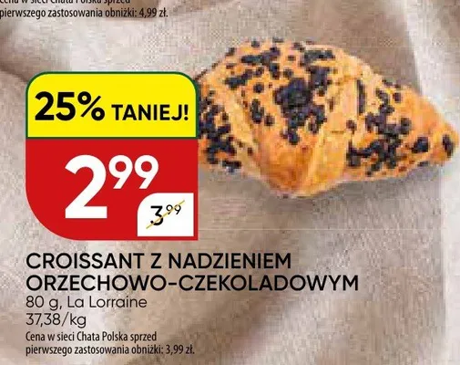 Croissant z nadzieniem orzechowo-czekoladowym promocja w Chata Polska
