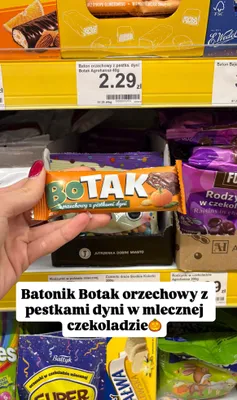 Baton orzechowy z pestkami dyni Botak promocja w Dino