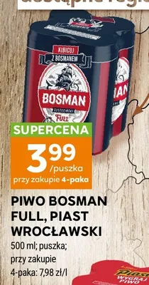 Piwo Bosman Full 4-pak 500 ml promocja w Stokrotka