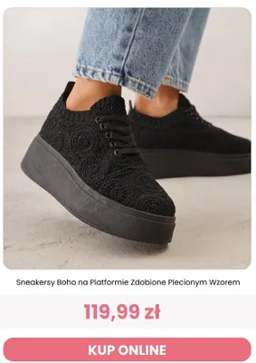Sneakersy Boho na platformie zdobione plecionym wzorem Reneé promocja w Renee