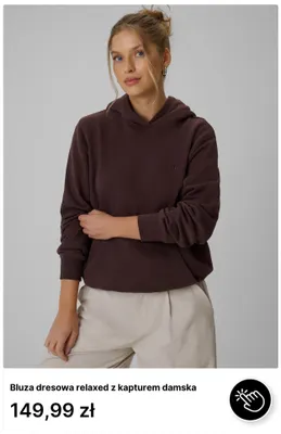 Bluza dresowa relaxed z kapturem damska 4F promocja w 4F
