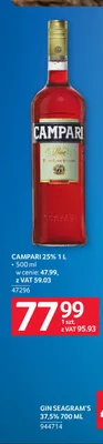 Likier Campari 25% promocja w Selgros