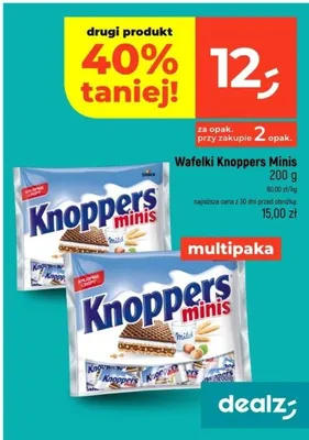 Wafelki Knoppers Minis promocja w Dealz