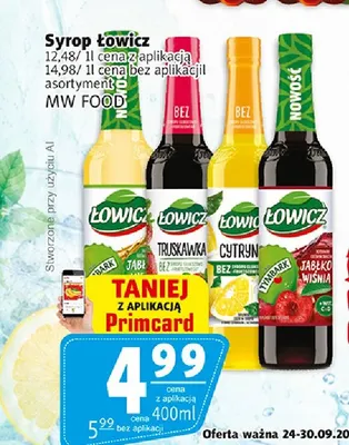 Syrop Łowicz truskawka promocja w Prim Market