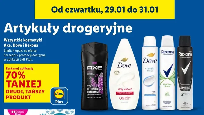 Wszystkie kosmetyki Rexona DRUGI -70% promocja w Lidl