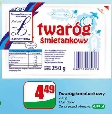 Twaróg śmietankowy promocja w Dino