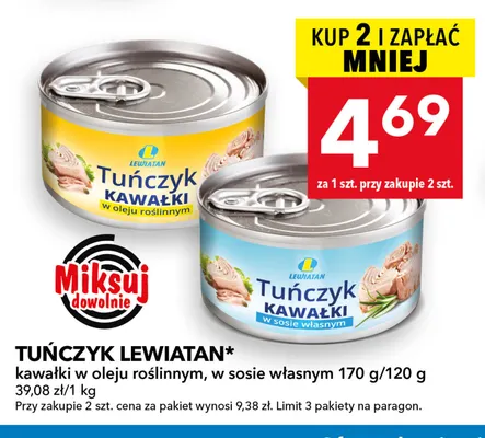 Tuńczyk kawałki w oleju roślinnym Lewiatan promocja w LEWIATAN
