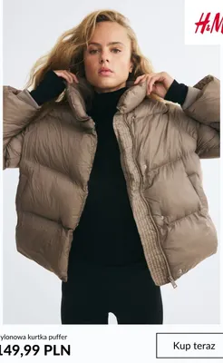 Nylonowa kurtka puffer H & M promocja w H&M