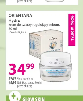 Hydro krem do twarzy regulujący sebum Orientana promocja w Hebe
