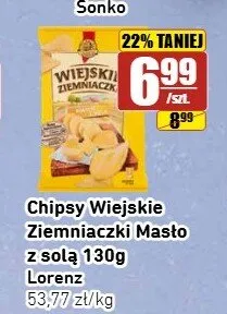 Chipsy Wiejskie Ziemniaczki Masło z solą Lorenz promocja w API Market