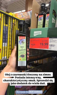 Olej z czarnuszki Bellasan promocja w Aldi