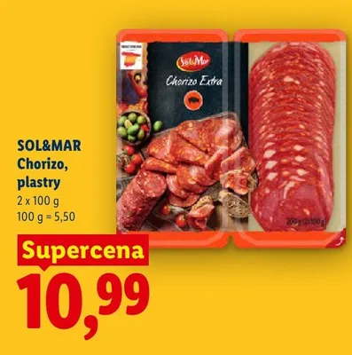 Chorizo w plastrach Sol&Mar promocja w Lidl
