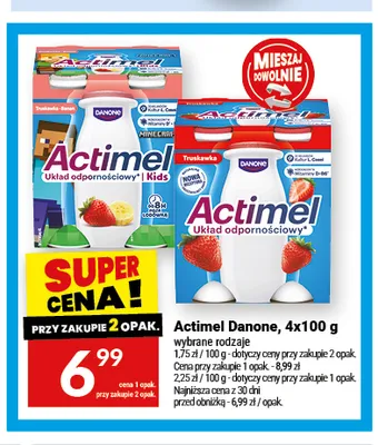 Napój Actimel 4-pak truskawkowy Danone promocja w Twój Market
