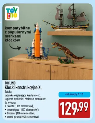 Klocki konstrukcyjne XL rakieta Toylino promocja w Aldi