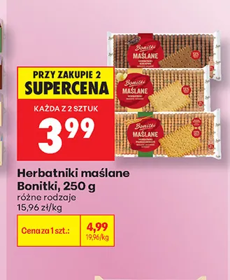 Herbatniki maślane Bonitki promocja w Biedronka