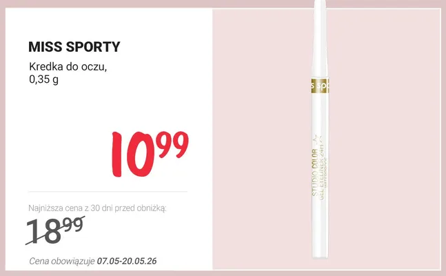 Kredka do oczu Miss Sporty promocja w Rossmann
