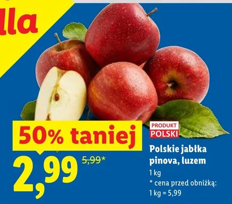 Jabłka pinova luzem promocja w Lidl