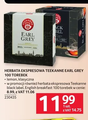 Herbata ekspresowa Teekanne Earl Grey klasyczna promocja w Selgros