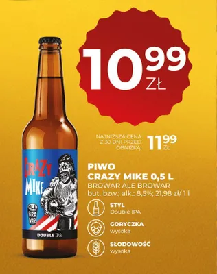 Piwo Crazy Mike AleBrowar promocja w Duży Ben