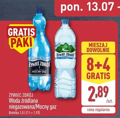 Woda źródlana niegazowana Żywiec Zdrój promocja w Aldi