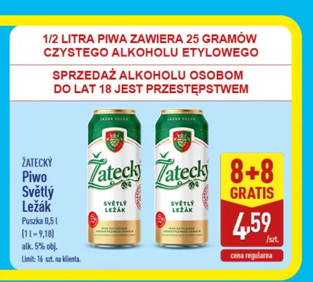Piwo Žatecký Světlý Ležák promocja w Aldi