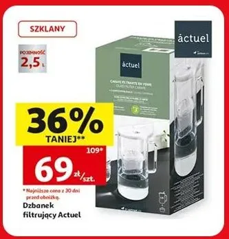 Dzbanek filtrujący Actuel szklany 2,5l promocja w Auchan