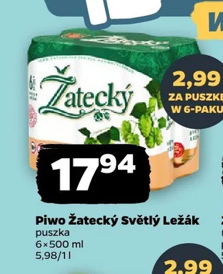 Piwo Žatecký Světlý Ležák 6-pak promocja w Netto