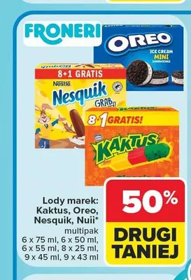 Lody Nesquik multipack promocja w Carrefour
